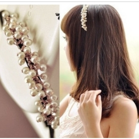 Compras de la manera libre al por mayor 20pcs/lot QXT de las mujeres del estilo coreano de la perla diadema accesorios para el cabello