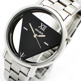 Free shipping 2012 New Wilon Men's watches Korean fashion male table transparent inverted triangle fashion female form 1016