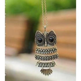 Free Shipping Fashion Korean jewelry wholesale  owl necklace / sweater chain [D196]