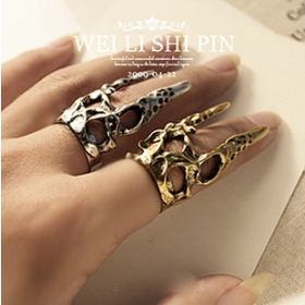  Fashion HOTSELL Jewelry wholesale Two horns, bones, strange hollow cone exaggerated Ring [A192]