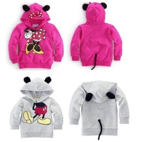Hot Ontwerp gratis verzending Wholesale nieuwe Children 's Baby Meisjes Jongens Classic Mickey & Minny Ontwerp Hoodies Coat 5pcs/lot