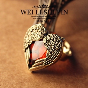 Free shipping Fashion HOTSELL Jewelry wholesale Retro ruby love  wings women Ring 