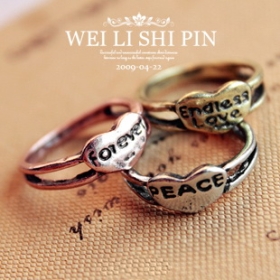  Fashion HOTSELL Jewelry wholesale Retro letters love ring ring Wishing Ring  [A281]