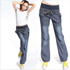 Východní Pletení LJ- 078 móda žena Loose ležérní kalhoty širokou nohou kalhoty džíny Jeggings Doprava zdarma Velkoobchod 2 barvy