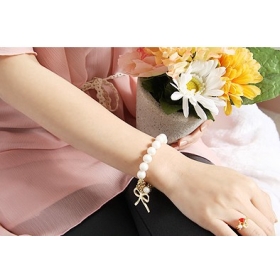 Free shipping Jewelry wholesale fashion Pearl bow bracelet factory direct