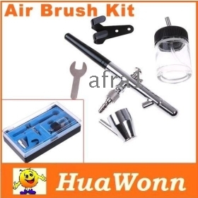 High quality Dual-action Air Brush Spray Dual Action Airbrush Gun Kit for Nail Paint Art Drawing, Free Shipping 