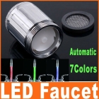 Wholesale Via EMS High quality ABS 7 Colors LED Faucet Light Water Stream Faucet Tap,+ adapter,H4706