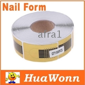 High quality 500pcs/lot Golden Nail Form Art Tip Extension Forms for Acrylic UV Gel, Free shipping 