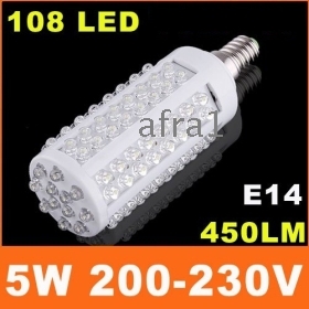 Wholesale Via EMS AC 200-230V led light 108 leds corn light LED bulb lamp cold white led lighting Free shipping + Drop shipping