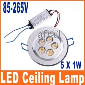 High quality 5 * 1W 85-265V Warm white LED Ceiling Spot Light Fixture Lamp 
