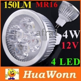 High quality Energy Saving 150LM LED LAMP 4W Cold White 4 LED bulbs MR16 led lighting drop shipping