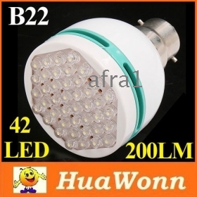 High quality AC 110-260V Warm White 200LM B22 Led Lamp 42 LED bulb Light 3W Energy Saving Lamp free shipping 