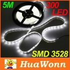 High quality 12V 5M/lot IP65 Waterproof Epoxy SMD 3528 LED Strip Light with 300 SMD LED Flexible led Strip Free Shipping 