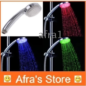 High quality 7 Color Changing LED Shower  Automatic Control Sprink ABS Chroming No Need Power,freeshipping