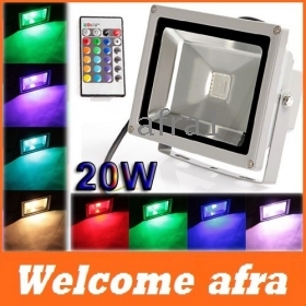 High quality 20W RGB Color Outdoor LED Spotlight 6 Modes RGB LED Flood Light Lamp Waterproof + Remote Control Free Shipping 