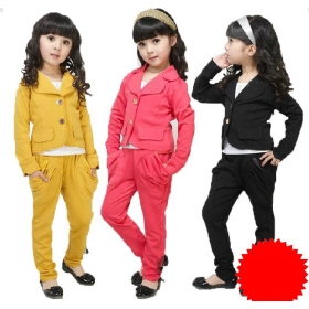 Free shipping Fashion 2012 Autumn Korean new girls Slim suits two-piece children's clothing