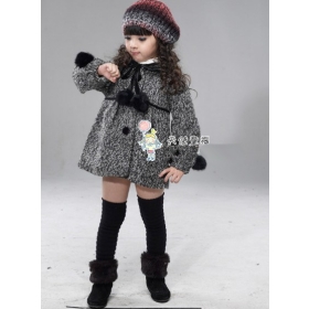 Free shipping Fashion 2012 Korean new Winter models girls woolen coat jacket children's clothing