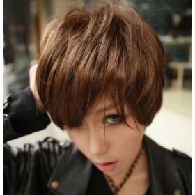 Free shipping-2pcs/lot Wholesale 2012 Newest Tilted frisette short curl fluffy short hairstyle OL hair wig Fashion hair accessories
