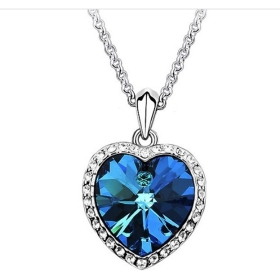 Free shipping-2pcs/lot Wholesale fashion jewelry blue design zircon pendant Voyages necklace/charm Valentines Gift/Fashion accessories