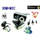 50pcs/lot USB 2.0 30.0M Square camera 3 LED PC Camera  digital camera HD Webcam Camera Web Cam + MIC  for Computer PC Laptop 