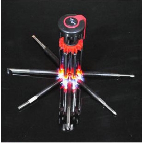 Multi-function screwdriver set band 6 LED lights night illumination