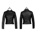 2012 Charm Womens Sexy Ladies Black leather Jacket Coat Outerwear Leather/denim/wool Motorcycle/biker Jacket 6011D 
