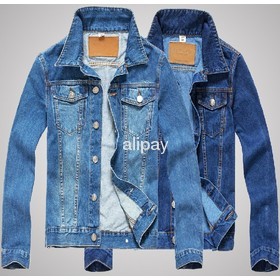 Men's denim jacket coat sportswear outdoors casual jackets men clothing denim jacket jeans jacket 2-Colors Size:S~XXL