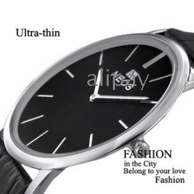 Gratis verzending Super - dunne Type 100 % origineel NEOS Fashion Elegant Heren / Lady polshorloge met 100 % lederen band horloge Cool