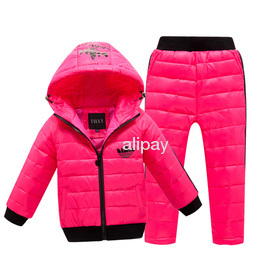 Child down coat set male thickening female child down coat children's clothing liner 6-colors Size:100~130 Free Shipping