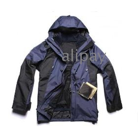 Free Shipping Mens Stylish outdoor riding rock climbing coat two layers of waterproof overcoats warm jacket 5colors SZ:S/M/L/XL/XXL