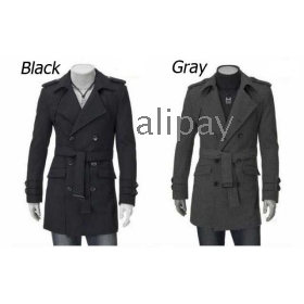 New mens long-sleeved wind coats Grows dust coat cotton double-breasted jacket men's clothing M L XL XXL 