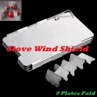 Free Shipping, Sliver 9 Plates Fold Outdoor Camping Stove Wind Shield Screen for Camping Picnic Wholesale 