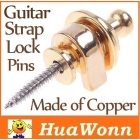 High quality Schalla Guitar Strap Lock Pins, of Copper,Gold color