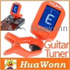 High quality Orange LCD Clip-on Guitar Tuner Electronic Digital Chromatic Bass Violin Ukulele I102O Free Shipping 
