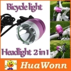 High quality CREE XML XM-L  1200LM LED Bike Bicycle Light HeadLight HeadLamp with 8800mA Battery Pink+Silver H8735 