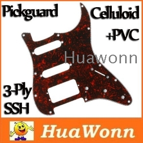 High quality Red Celluloid & PVC 3-Ply SSS  Strat Electric Guitar Pickguard Scratch Plate I127R Freeshipping