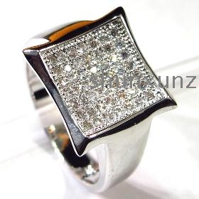 Pohodě malý bílý krystal 925 stříbrný prsten R102 SZ # 6