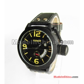 Free ship,New Goer Military Big face Protected crown  style Mens Automatic Mechanical Military wrist Watch,yellow number,gr1001-1 