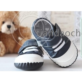 Children's shoes small blue sheep  layer cowhide anti-skid toddlers shoes