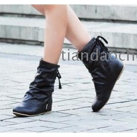 Single boots female spring and autumn short boots with increased in the flat