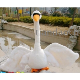 Plush toys  high-grade simulation swan cygnet white swan  emden