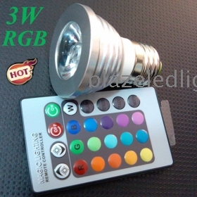 Free shipping Sale 3W E27 RGB Led Light Remote Control LED Bulb 16 Color Changing 2pcs/Lot For Counter,Show Window, party