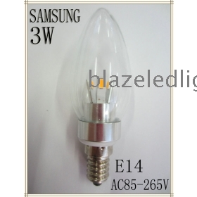 10X Hot Sale 3W E14 Led Candle Light Bulbs 360 Degree D36*H108mm