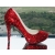 Red Color Fashion Ladies Shoes, 4 Inch High Heel Platforms Red Crystal Shoes Round Toe Diamond 4-10 Free Shipping