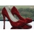 Red Color Fashion Ladies Shoes, 4 Inch High Heel Platforms Red Crystal Shoes Round Toe Diamond 4-10 Free Shipping