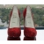 Red Color Fashion Ladies Shoes, 4 Inch High Heel Platforms Red Crystal Shoes Round Toe Diamond 4-10 Free Shipping