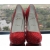 Red Color Fashion Ladies Shoes, 4 Inch High Heel Platforms Red Crystal Shoes Round Toe Diamond 4-10 Free Shipping