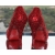 Red Color Fashion Ladies Shoes, 4 Inch High Heel Platforms Red Crystal Shoes Round Toe Diamond 4-10 Free Shipping