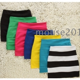 free shipping  Han female candy color stretch big code A word package buttocks short skirt  