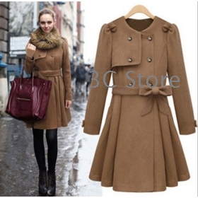 European and American winter section the new Slim double-breasted coat jacket and long sections woolen coat 8118